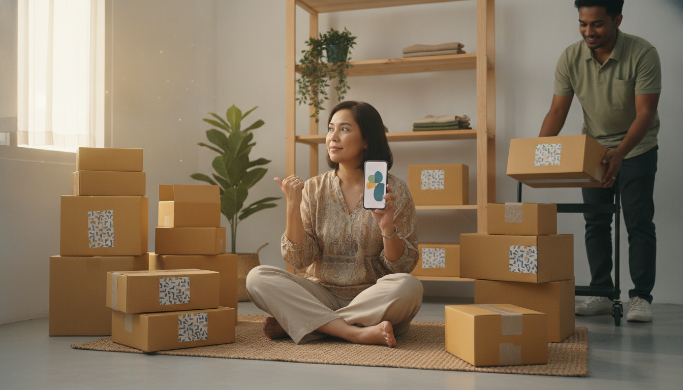 Malaysian small business owner checking orders on a mobile phone to optimize e-commerce checkout Malaysia