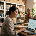 Malaysian business owner analyzing store performance for digital growth ecommerce